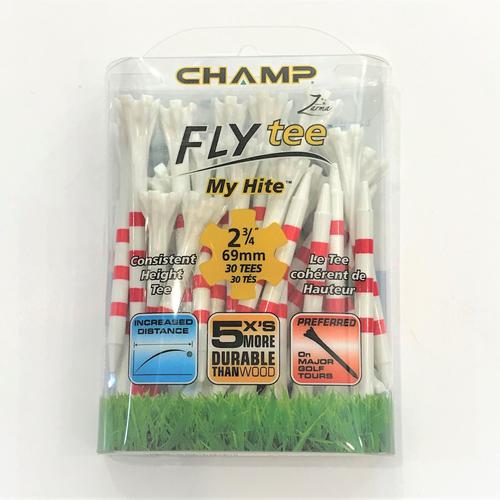 Champ Fly Tee Golf 2-3/4" My Height 30P Pack (White/Red)