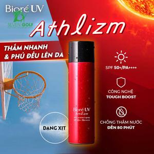 Kem chống nắng vận động chuyên nghiệp dạng xịt Biore UV Athlizm 50SPF (90 Ml) Spray