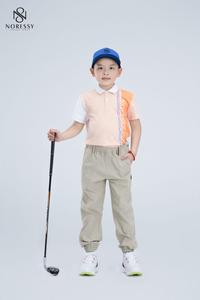 Áo Golf Trẻ Em Nam Ngắn Tay Norresy Orange